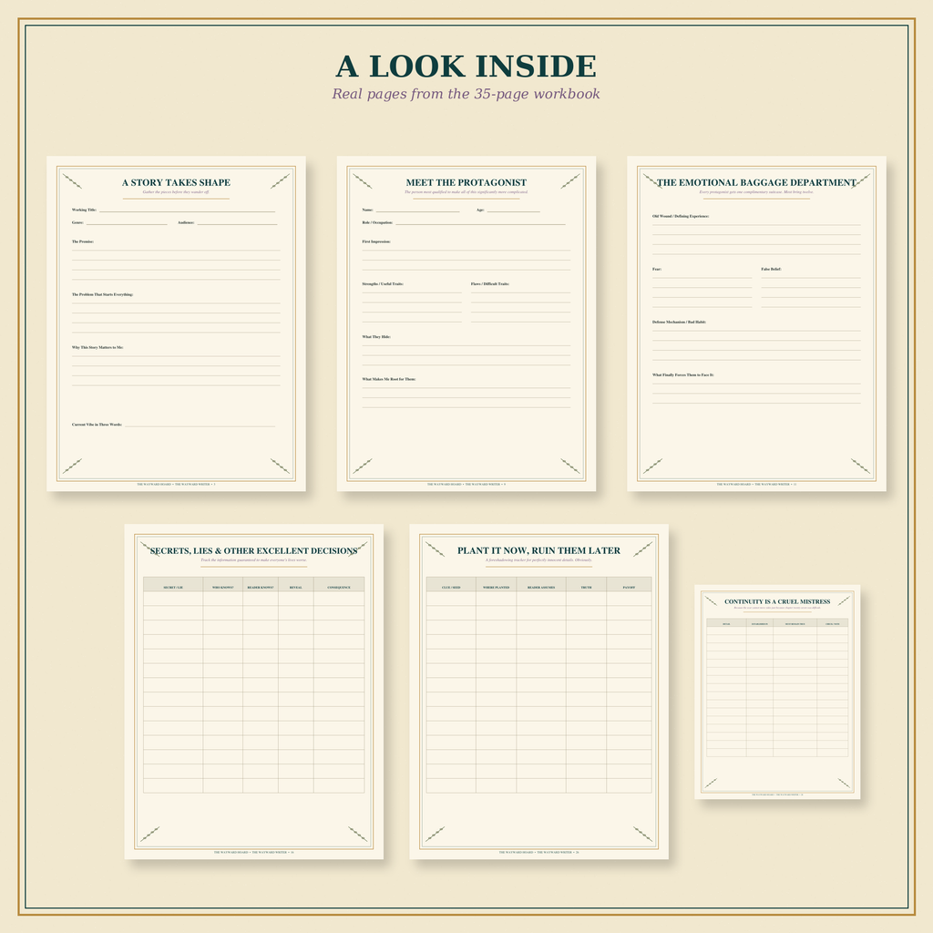 The Wayward Writer | 35-Page Novel Planning Workbook & Printable Writing Planner