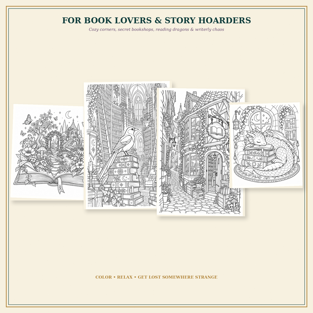 Curious Things | The Wayward Hoard 34-Page Printable Fantasy Coloring Book