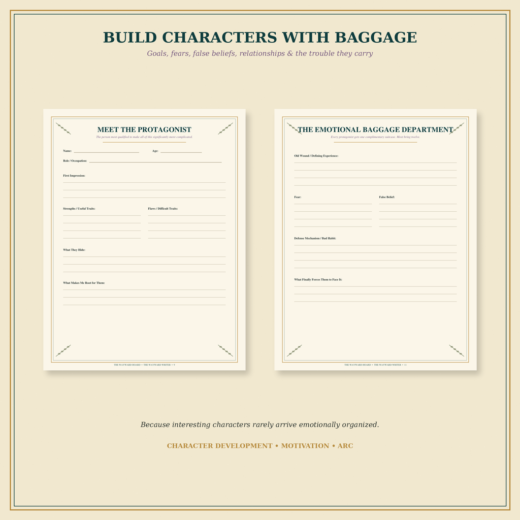 The Wayward Writer | 35-Page Novel Planning Workbook & Printable Writing Planner