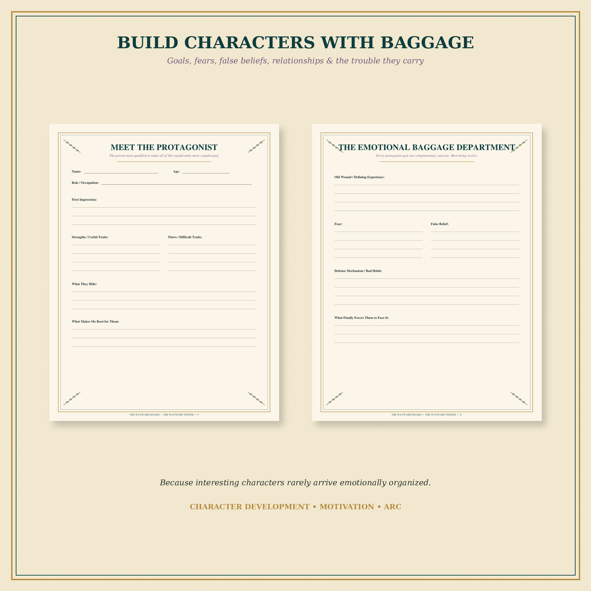 The Wayward Writer | 35-Page Novel Planning Workbook & Printable Writing Planner